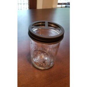 Mason Jar Toothbrush Holder – Black – with 16 Ounce Ball Mason